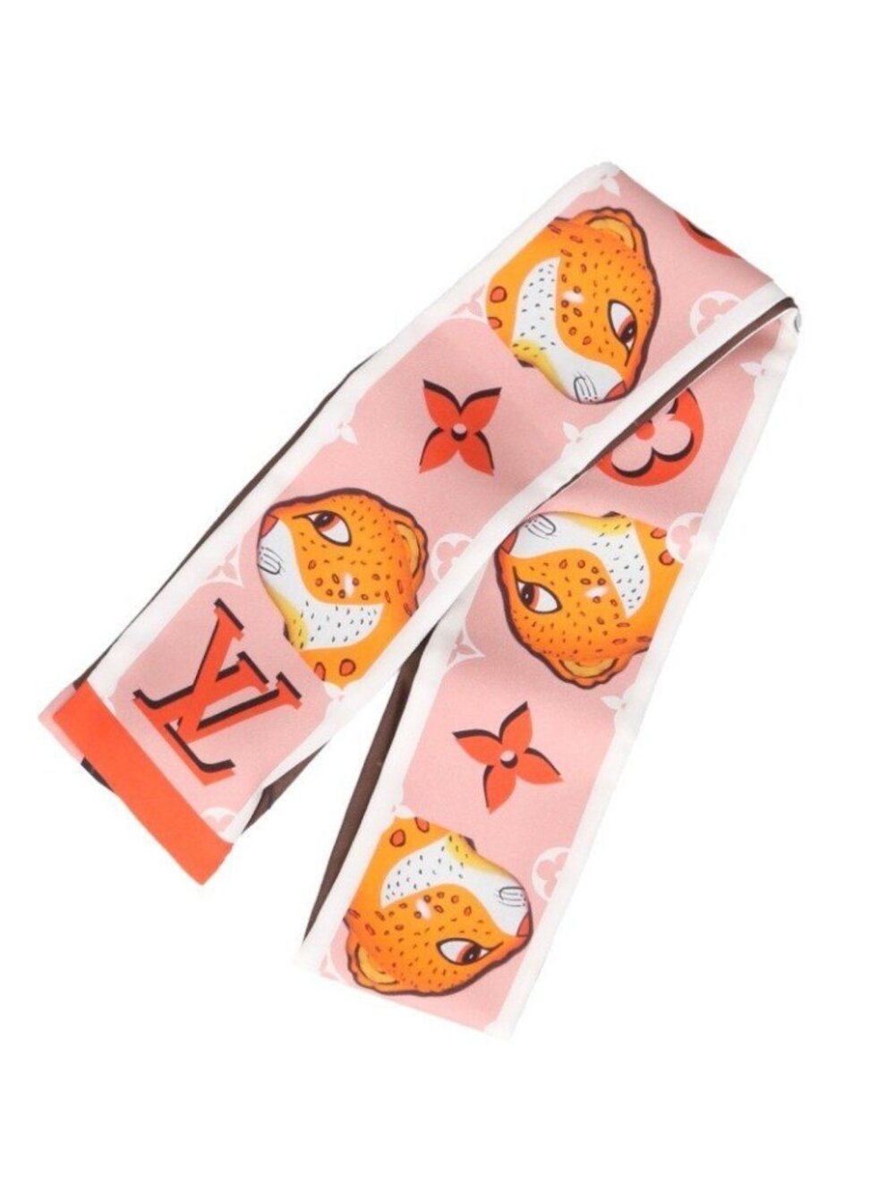 Louis Vuitton Bandeau Animo Glam Leopard Silk Scarf